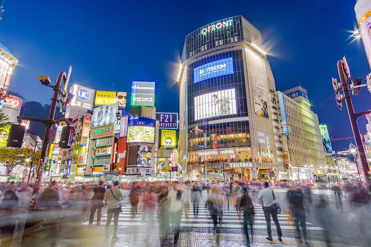 Shibuya Crossing, at night